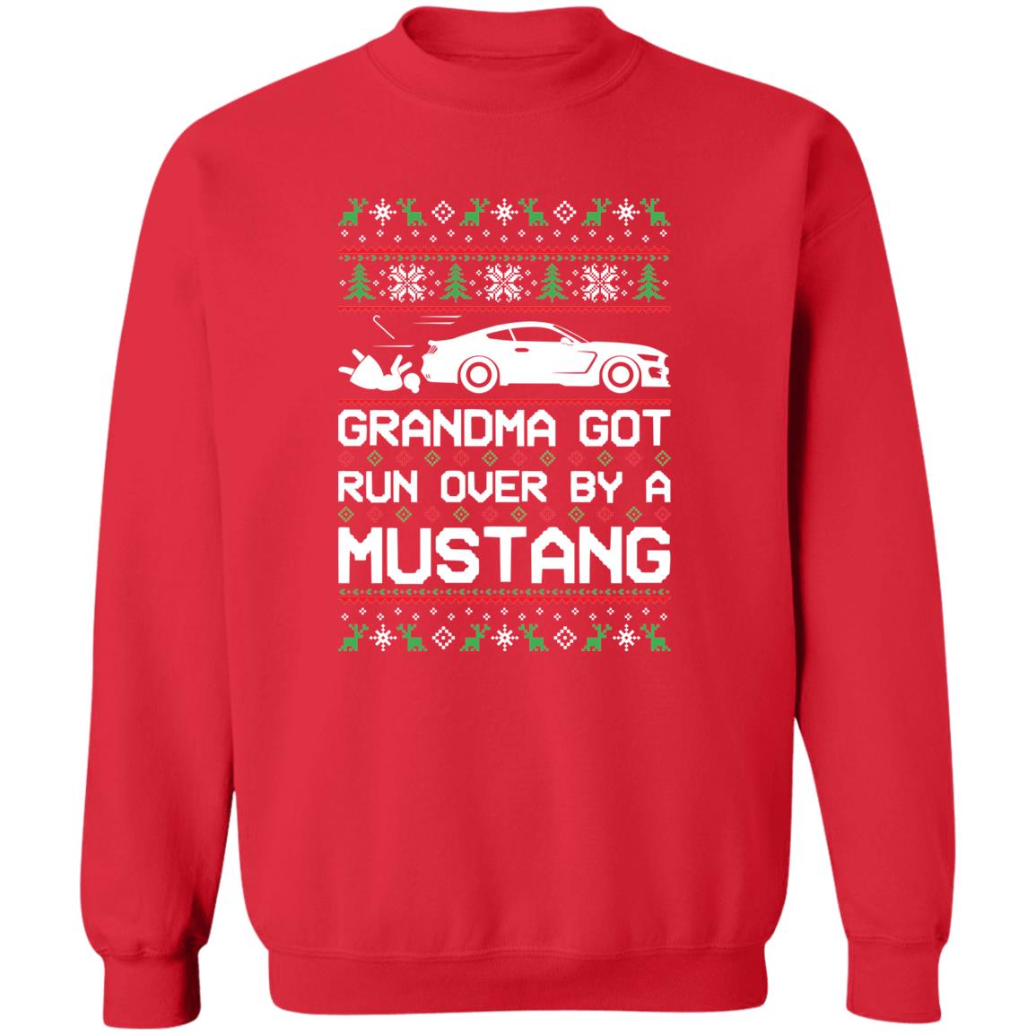 S550 Stang Coyote 5.0 Grandma Got Run Over Ugly Christmas Funny Crewneck Sweatshirt